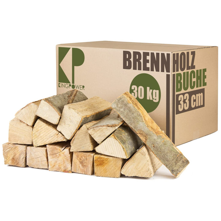 Buche Brennholz 33 cm Kaminholz 30, 60 oder 90kg für Kaminofen Lagerfeuer Feuerschale Ofen Grill Buc