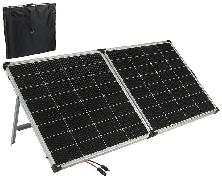 revolt Solarkoffer: Faltbares Solarpanel mit monokristallinen Zellen, 240 Watt, silber (Solarplatte,