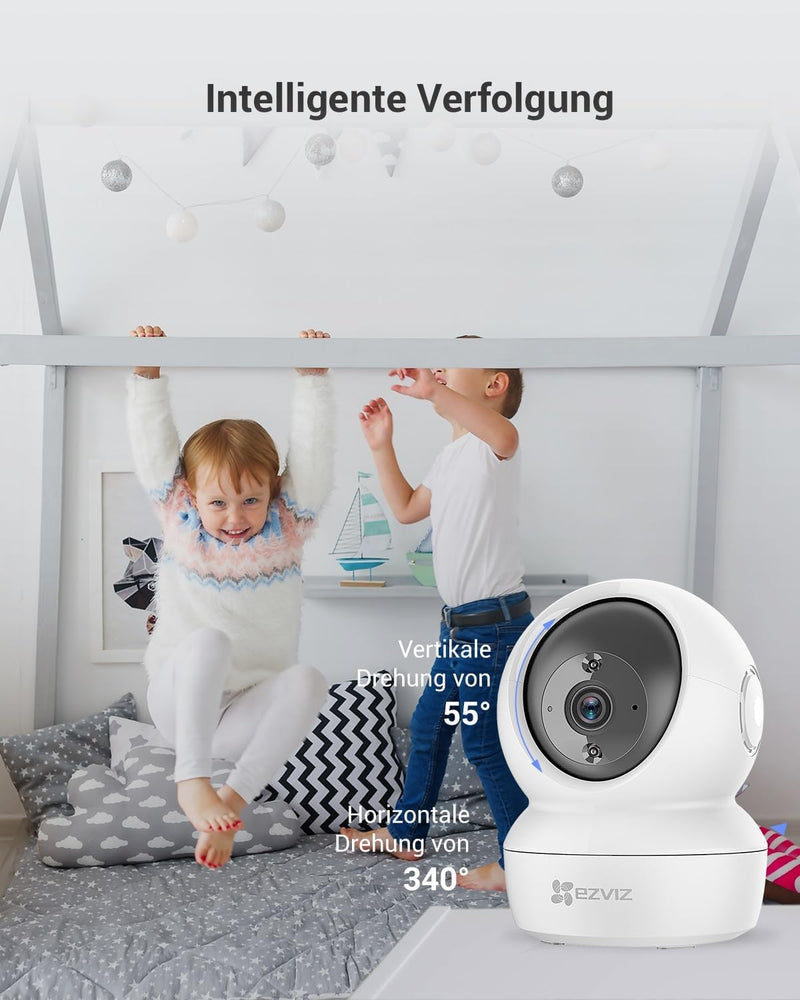 EZVIZ 1080P WLAN IP Kamera, schwenkbare Überwachungskamera Innen mit Zwei-Wege-Audio, Bewegungserfol