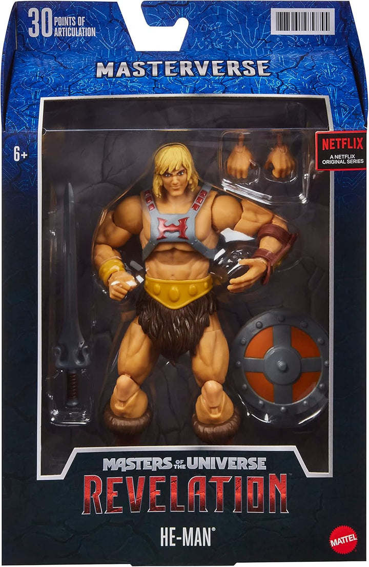 Masters of the Universe Masterverse Revelation He-Man Action Figure, 7-in MOTU Battle Figure for Sto