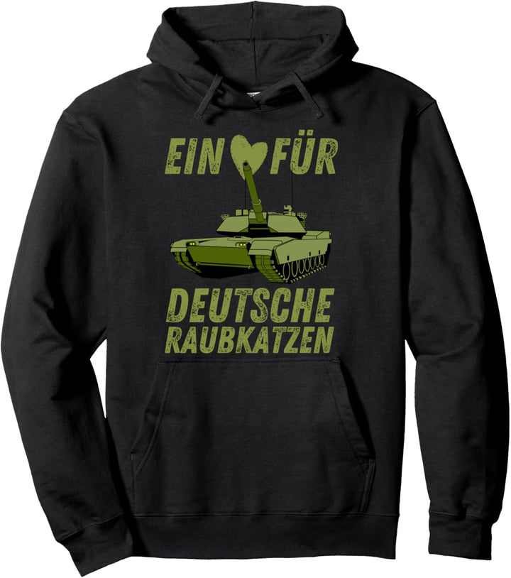 Ein Herz Für Deutsche Raubkatzen Panzer-Fahrer Panzerwagen Pullover Hoodie