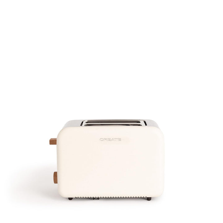 CREATE/TOAST RETRO/Toaster Cremeweiss / 6 Leistungsstufen, Krümelschublade, Thermostat, Auftauen, Au