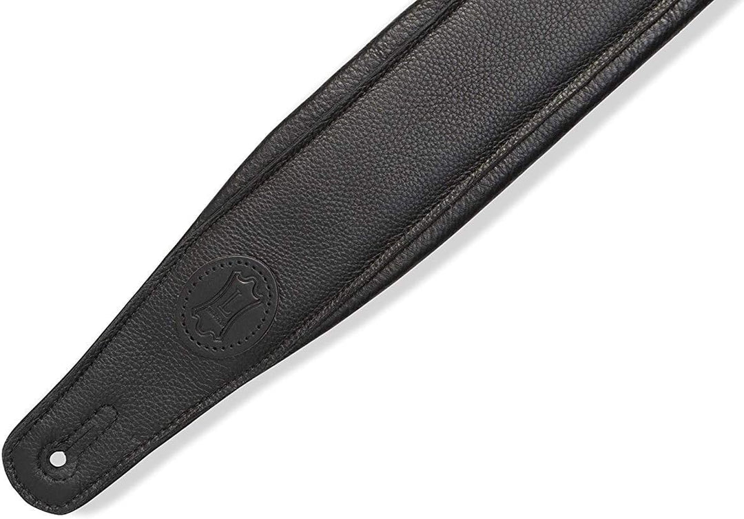 Levy's MRHGP-BLK Gitarrengurt Right Height - Garment Leather Padded 3" - Black Schwarz - Breite, Sch