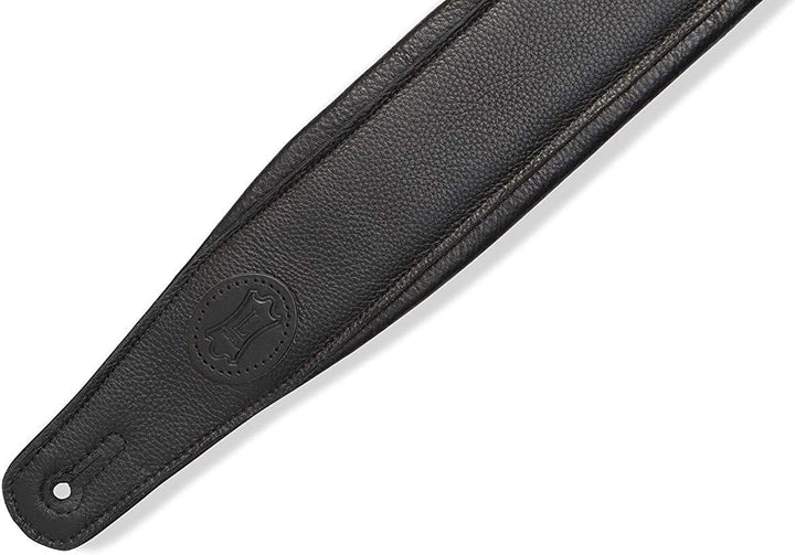 Levy's MRHGP-BLK Gitarrengurt Right Height - Garment Leather Padded 3" - Black Schwarz - Breite, Sch