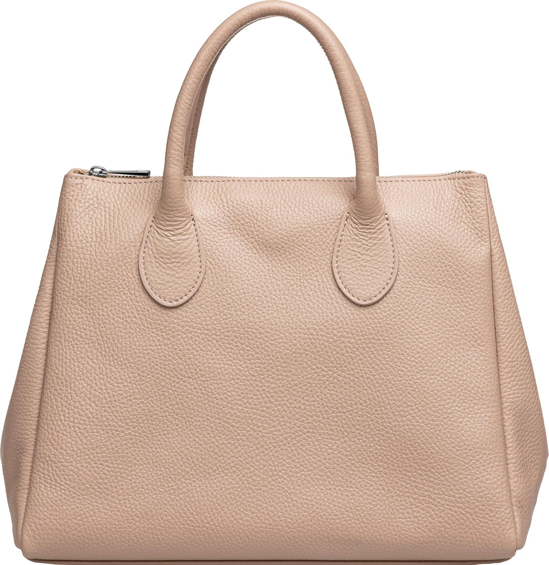 Caspar TL812 klassisch elegante Damen Leder Handtasche Einheitsgrösse Rosa, Einheitsgrösse Rosa
