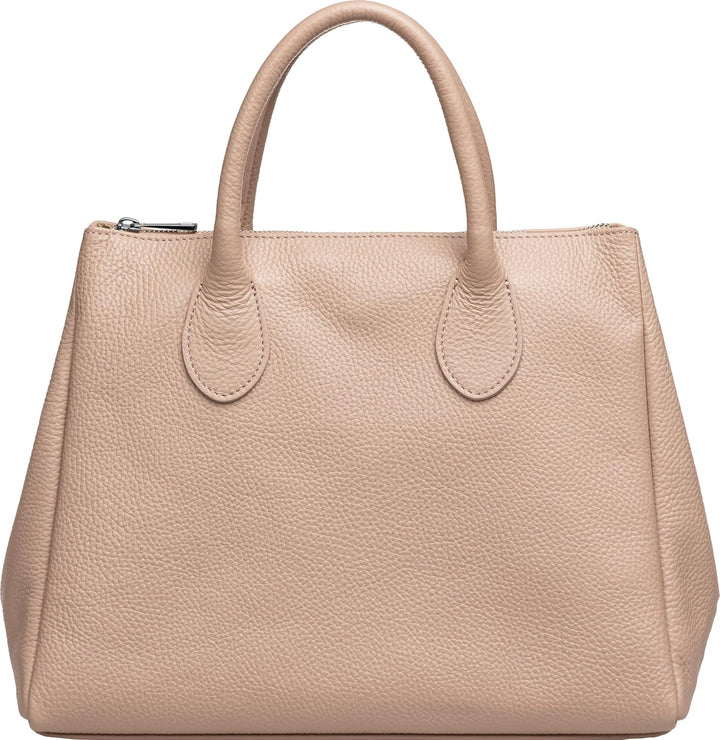 Caspar TL812 klassisch elegante Damen Leder Handtasche Einheitsgrösse Rosa, Einheitsgrösse Rosa