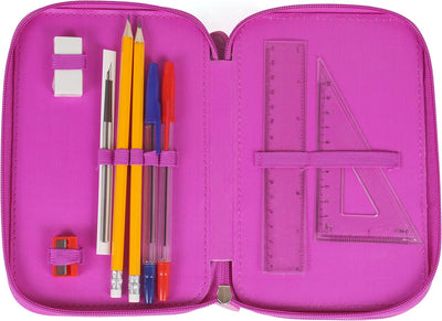 Ragusa-Trade Mädchen Kinder Pferde 3-Fach Federtasche Federmappe Schlamper 44 TLG. gefüllt (PF3FAB),