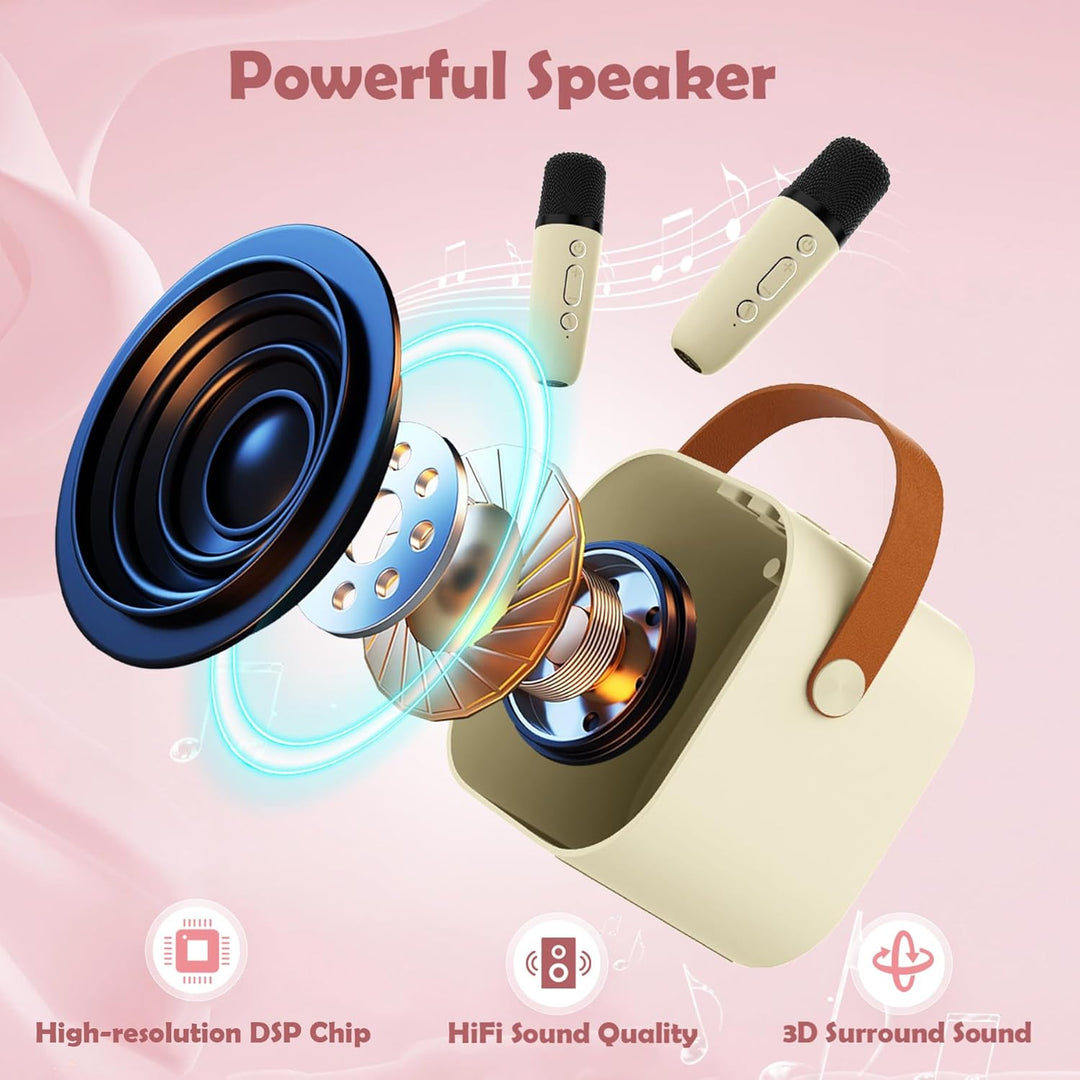 Koolcover Karaoke-Maschine für Kinder Erwachsene, tragbare Kinder Karaoke-Lautsprecher mit drahtlose