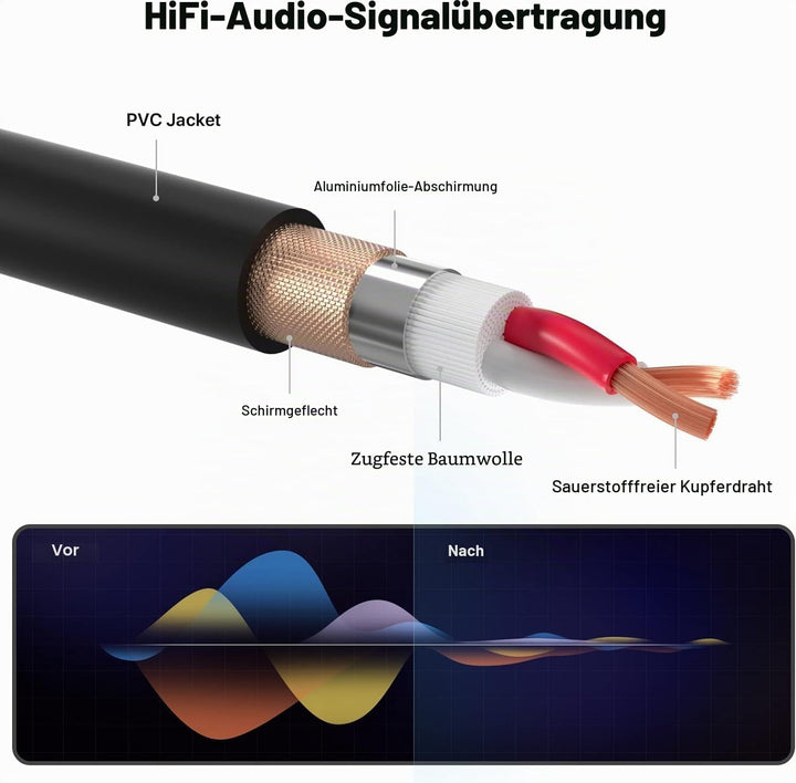 EBXYA Mikrofonkabel XLR Kabel DMX Kabel 2er-Pack 3M, Symmetrisches Audiokabel Stecker auf Buchse für