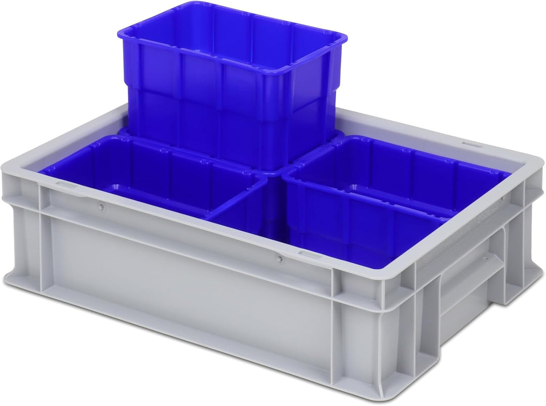 Einsatzkasten Einteilungs-Set für Eurobehälter, Schubladen mit Innenmass 362x262 mm (LxB), 102 mm ho