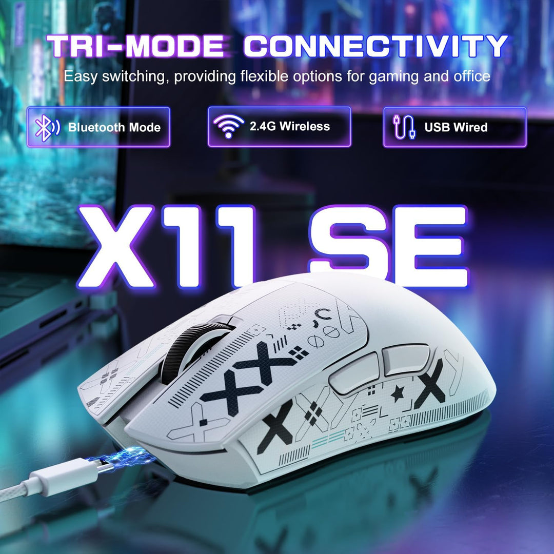 MAMBASNAKE X ATTACK SHARK X11SE Kabellose Gaming-Maus–bis zu 22000 DPI,PixArt PAW3311 Sensor,BT/2,4