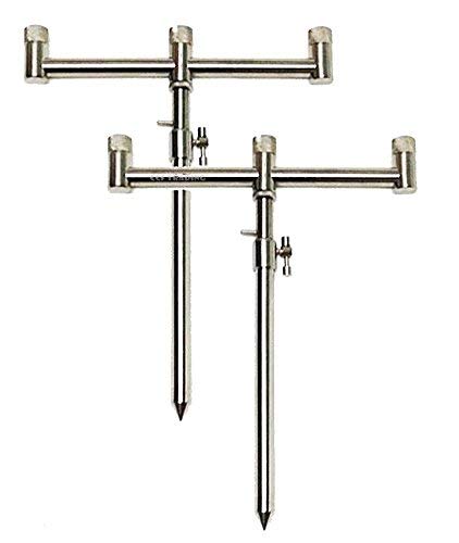 3 X Rod Buzz bar mit Bank Edelstahl Karpfenangeln NGT