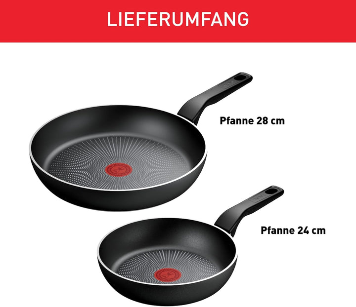 Tefal Recycled On Pfannen-Set 24/28 cm, 100% recyceltes Aluminium, Antihaftbeschichtung, Induktion,