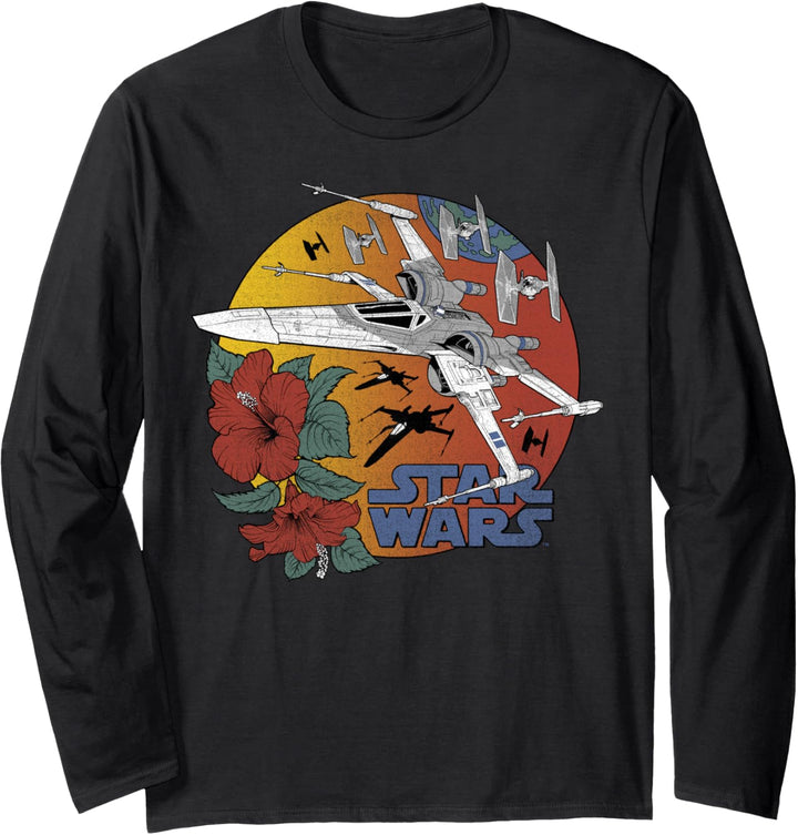 Star Wars: The Rise Of Skywalker X-Wing Floral Portrait Langarmshirt