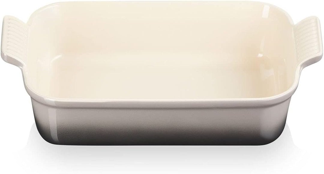 Le Creuset Rechteckige Auflaufform Tradition aus Steinzeug, 26 cm, 2.4 Liter, Flint, 71102264440001