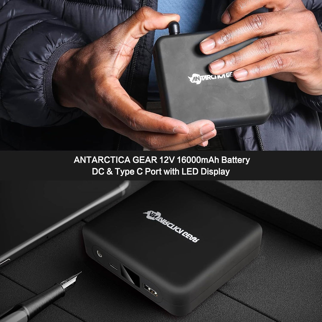 ANTARCTICA GEAR Beheizbare Jacken Herren mit 16000 mAh Powerbank, Herren Softshell Heizjacke Warm Ha