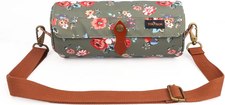 Tourbn Tourbon Fahrradtasche für Lenker, wasserdicht, Blumenmuster, T-LP00058-FL, 27*13 cm Grün (Blu
