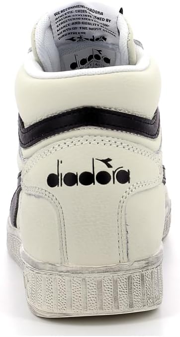 Diadora Unisex Game L High Waxed Hohe Sneaker 41 EU Weiss Schwarz, 41 EU Weiss Schwarz