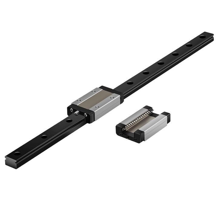 Veekaft 2 Sätze Schwarze Beschichtung MGR Schiene MGR9 Miniatur-Linearführung 350 mm mit MGN9H Schli