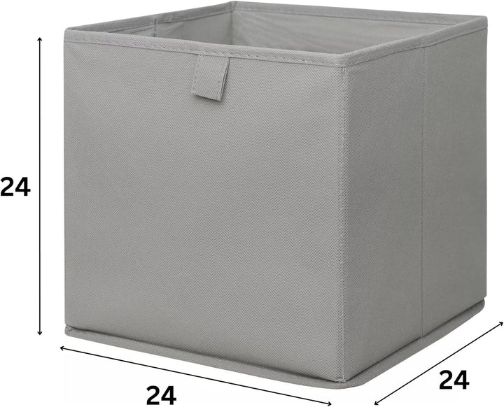 Aufbewahrungsbox für BILLY Regal faltbare Stoffbox Grau Kiste Box 24 x 24 x 24cm (3er-Set) Schlamm 3