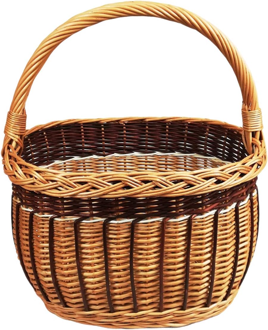 Weidenkorb, Einkaufskorb, Obst- oder Gemüsekorb, Pilzkorb, Picknickkorb 36 x 27 / H 25/43 cm