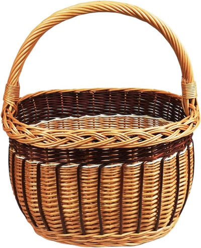 Weidenkorb, Einkaufskorb, Obst- oder Gemüsekorb, Pilzkorb, Picknickkorb 36 x 27 / H 25/43 cm