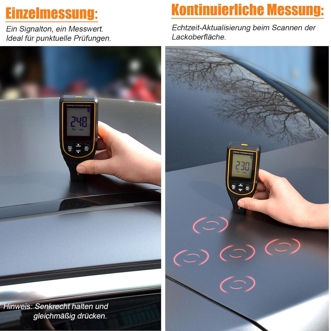 Schichtdickenmessgerät für Auto, Digitales Lackdickenmessgerät für Auto Beschichtungstiefenprüfer mi