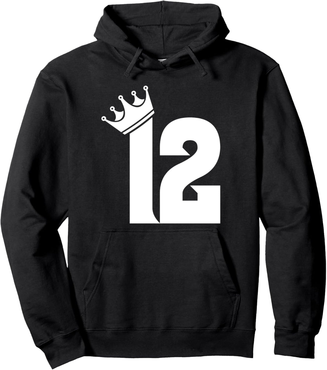 12. Geburtstag Jungs Mädchen Teenager Vintage Zahl mit Krone Pullover Hoodie