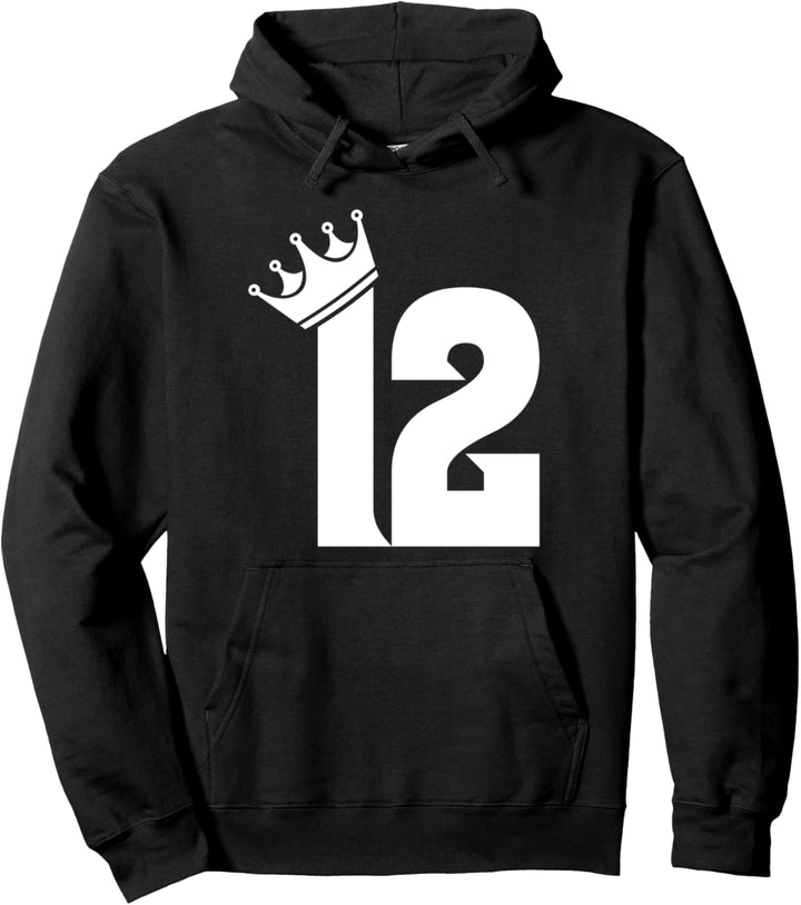 12. Geburtstag Jungs Mädchen Teenager Vintage Zahl mit Krone Pullover Hoodie