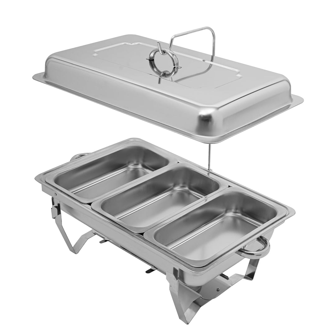 Edelstahl Buffetwärmer Speisenwärmer Chafing Dish Buffet Set Catering Party Warmhaltebehälter 3L/3.1