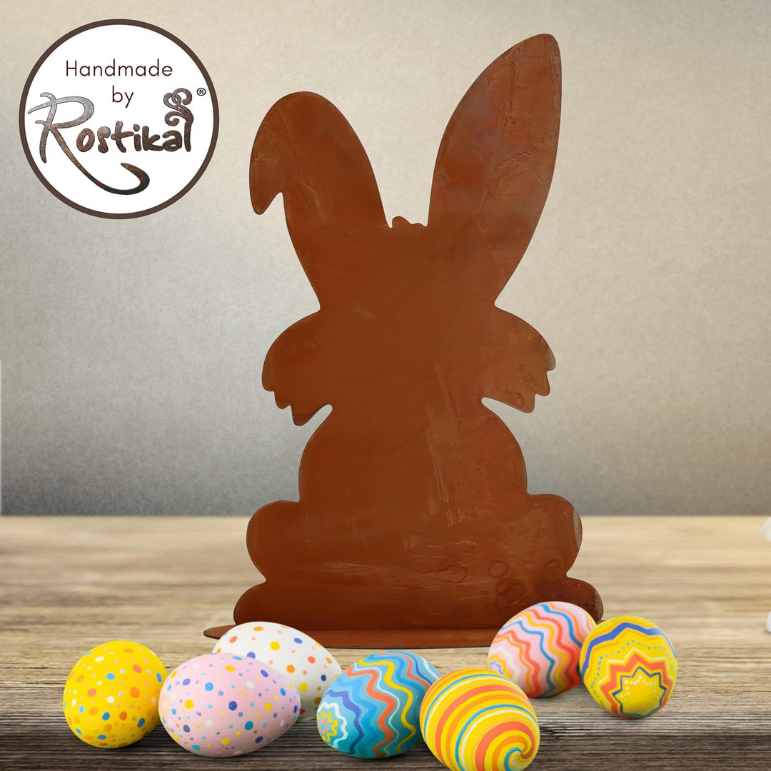 Rostikal Edelrost Gartendeko 40 cm Osterdekoratoin Hase Rost Deko Frühling Maximilian, Maximilian