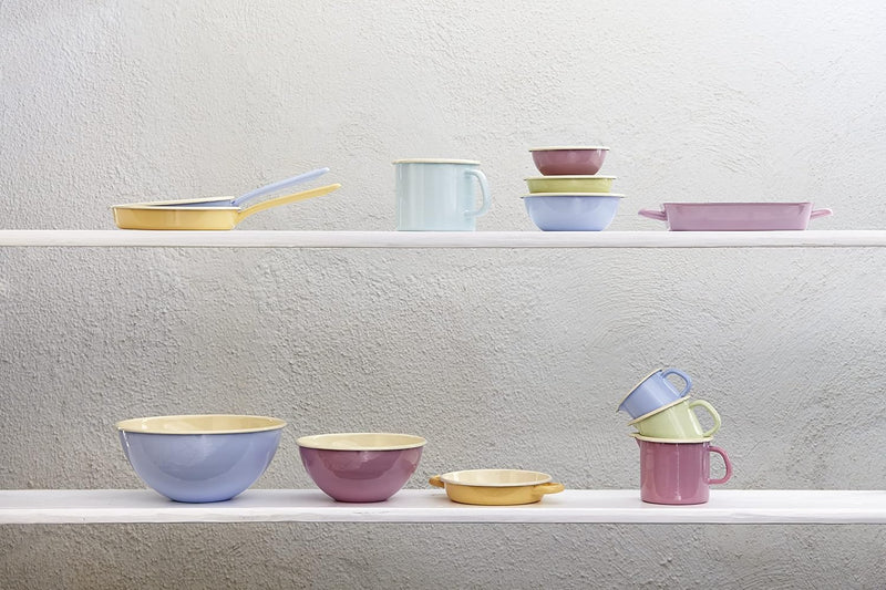 Riess, 0291-006, Omelettpfanne 22, CLASSIC - BUNT/PASTELL, Farbe Goldgelb, Durchmesser 22 cm, Höhe 7