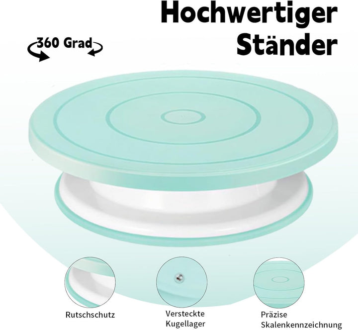 Torten ZubehöR, 137 StüCk Backen ZubehöR, Wiederverwendbar Tortenplatte Drehbar, Rostfreier Stahl Ba