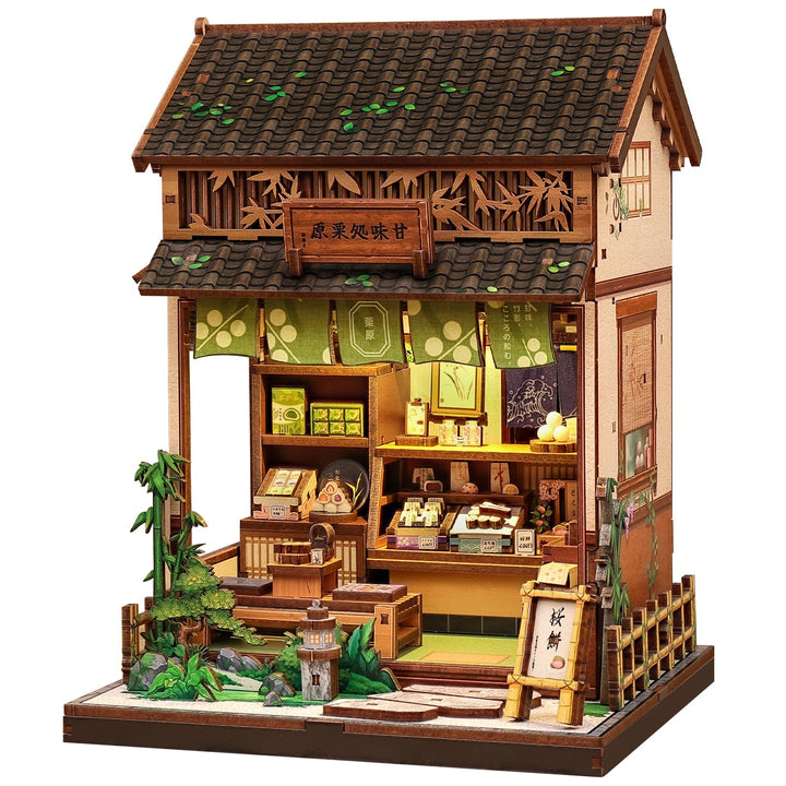 Fsolis Book Nook Japan Booknook Bausatz für Erwachsene, 3D-Holzpuzzles Buchecke, DIY-Miniaturhaus-Se