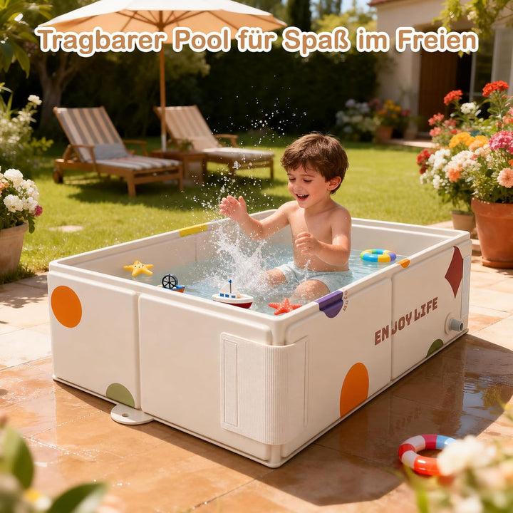 Babybadewanne faltbar, tragbare Babywanne 0-8 Jahre, Kinderplanschbecken &amp; kleiner Kinderpool für Du