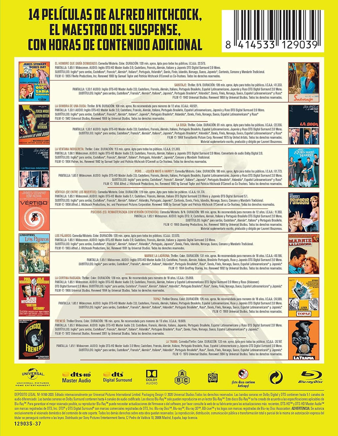 Hitchcock pack (14 discos)