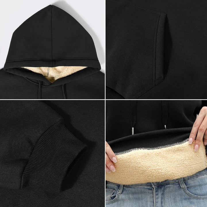 TOMEEK Damen Winter Warmes Sweatshirt Fleece Sherpa Gefütterter Pullover mit Kapuze Lässiger Sportli