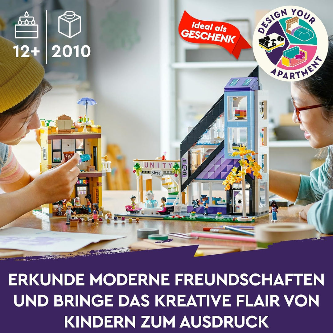 LEGO 41732 Friends Stadtzentrum, kreatives Modular Building Spielzeug, Dekorieren & Ausstellen im Pu