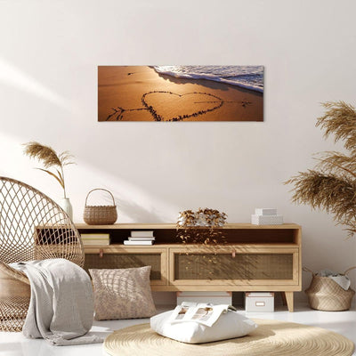 Panorama Bilder auf Leinwand Sommer Meer Sand Strand Leinwandbild 90x30cm Wandbilder Dekoration Wohn