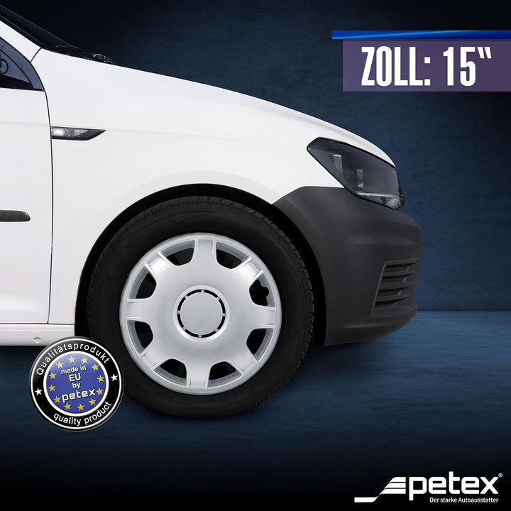 Petex RB514215 Radzierblende Speed Grösse 15 Zoll 2-fach lackiert Material: ABS in Box, silber - 4-e
