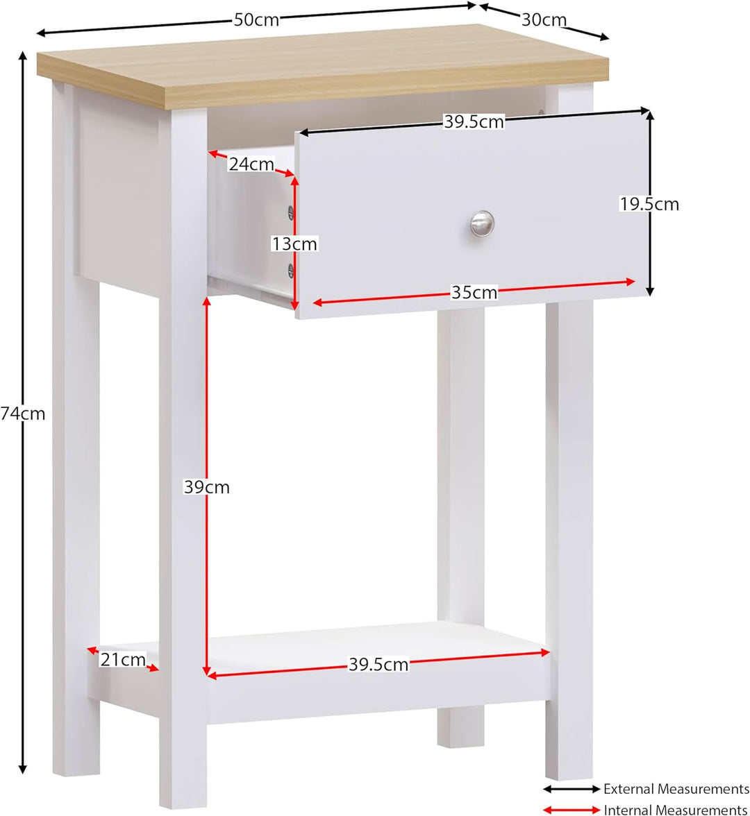 Vida Designs Schubladenboxen, MDF, Spanplatte und Melaminfurnier, Weiss, Standard