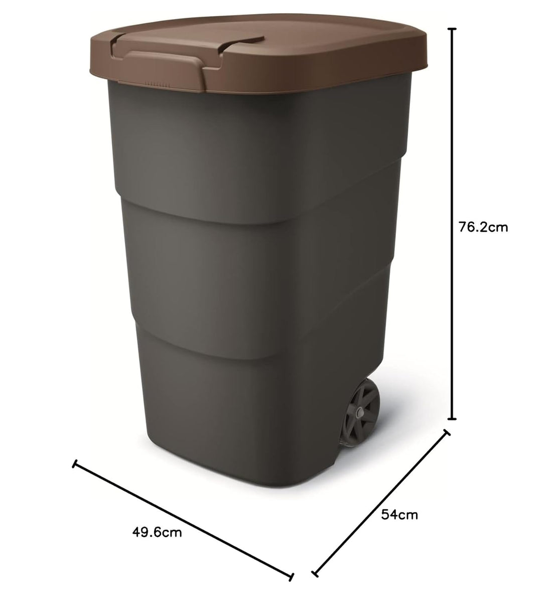 Prosperplast Wheeler 95L Müllbehälter mit Rädern und Deckel Mülltonne Müllgrossbehälter Grossmüllton