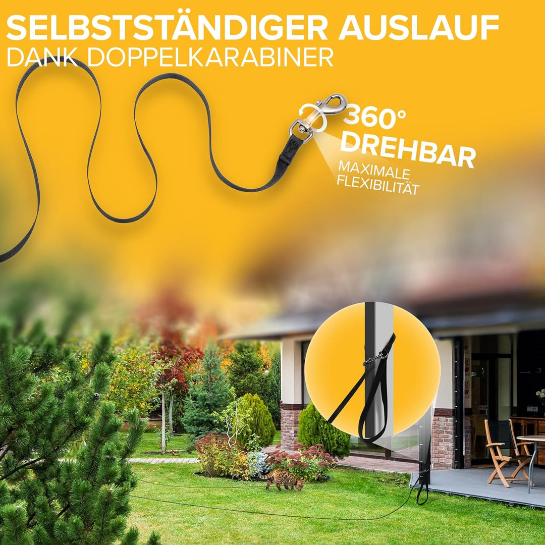 Schleppleine 10m / 15m für Katzen - Katzenleine - extra leichte Leine für Katzen - Cat Leash - Katze