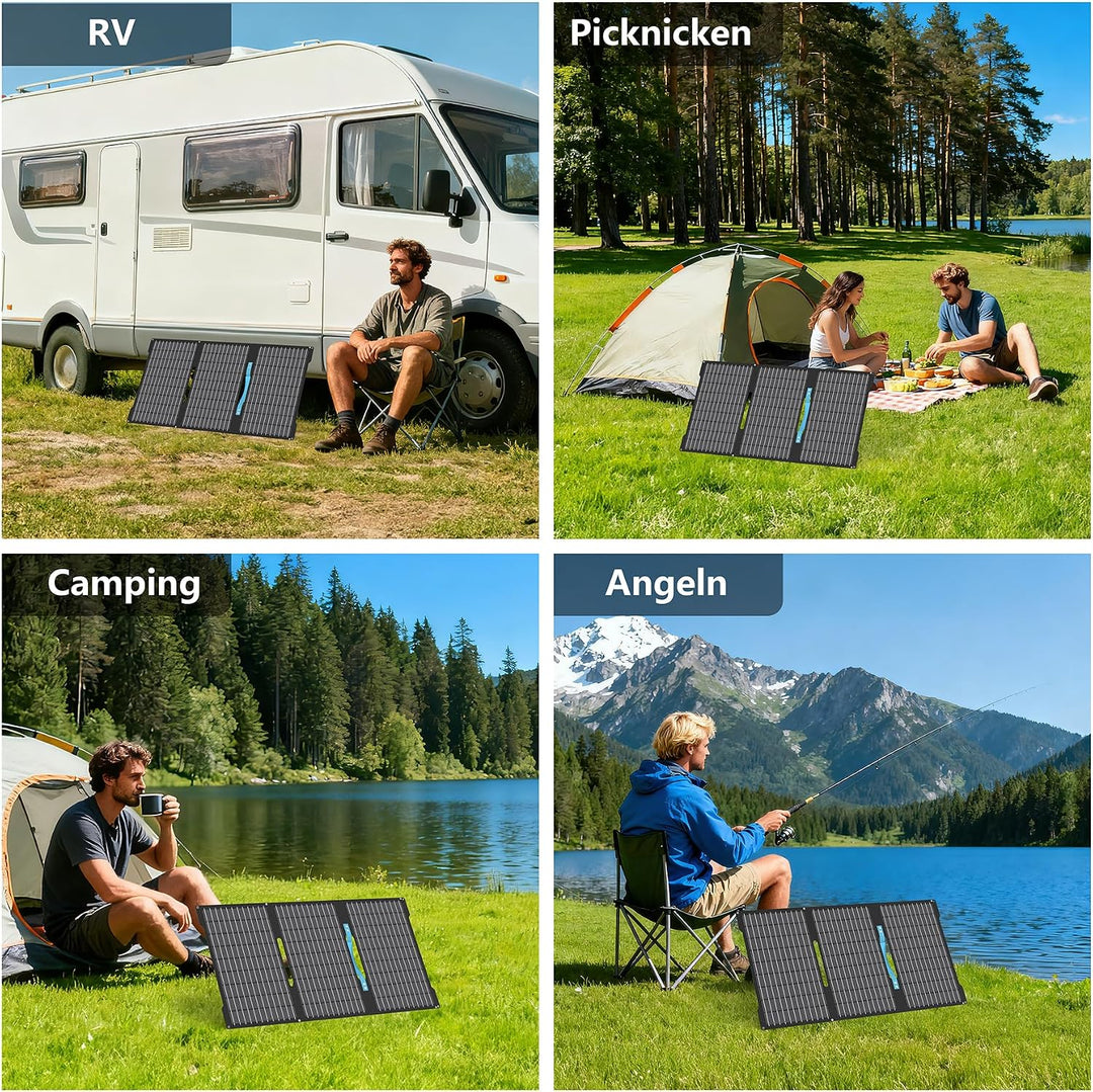 45W Tragbares Solarpanel Ladegerät mit USB-C PD 3.0 & USB-A QC 3.0, IP67 Wasserdicht für Powerbank,