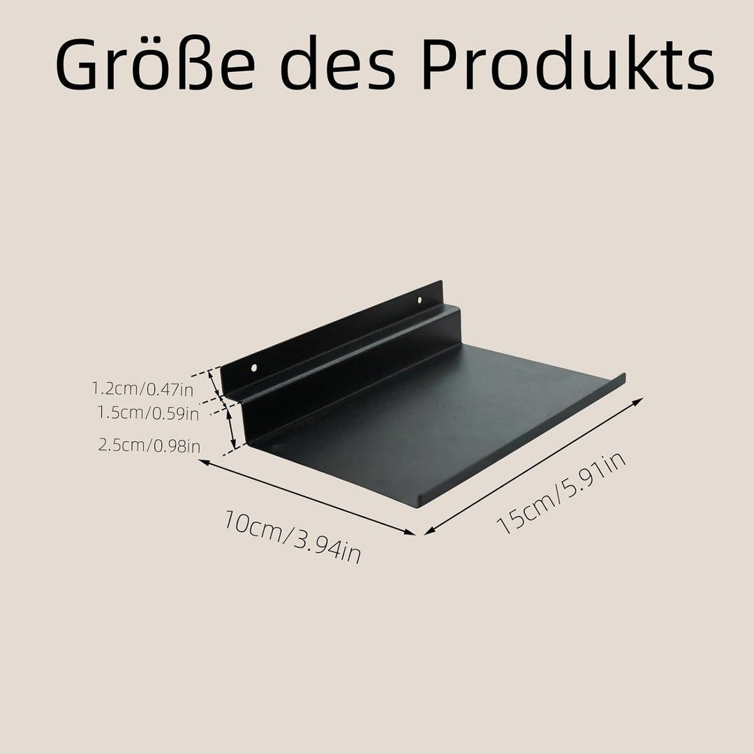 Regal für Akustikpaneele, 15×10cm Metall Wandregal, Akustikpaneele Regal, Schwarz Schweberegal für W