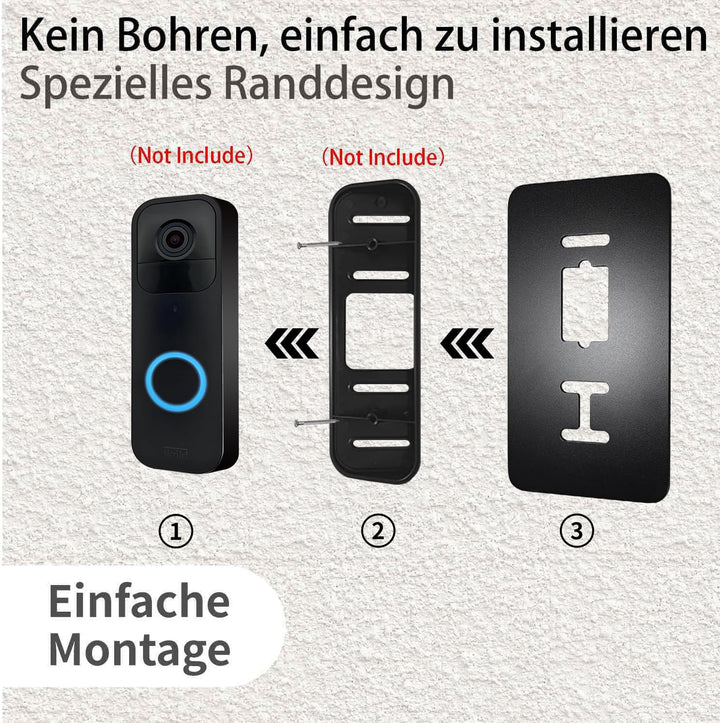 Edelstahl Blende für Blink Videotürklingel, Video-Doorbell Halterung – Robuste Halterung und Zubehör