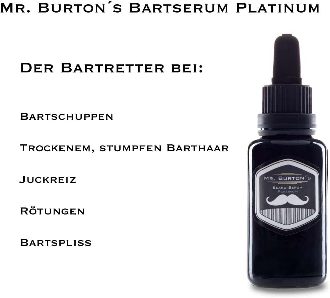 Mr. Burton´s Bartserum Platinum -wöchentliche Kur - der Bartretter - extremste Pflege bei Hitze Kält