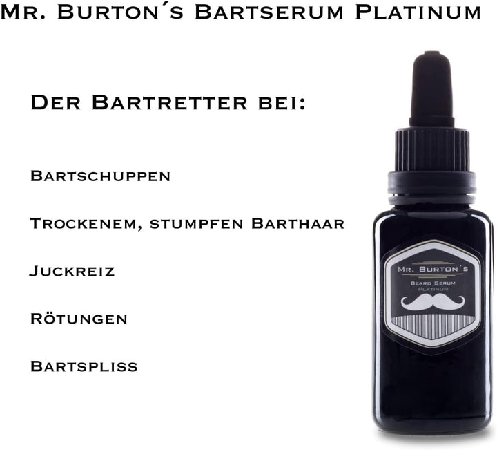 Mr. Burton´s Bartserum Platinum -wöchentliche Kur - der Bartretter - extremste Pflege bei Hitze Kält