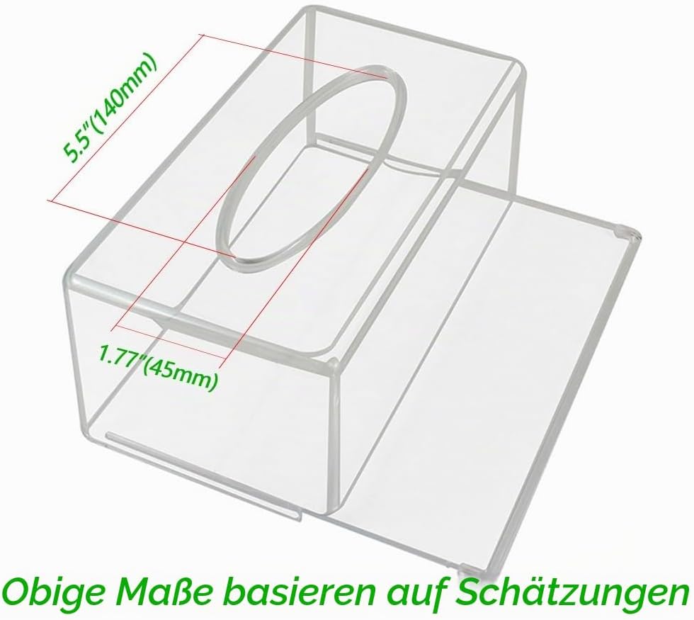 Quadratische transparente Acryl-Taschentuchbox, Box-Abdeckungen, rechteckig, Badezimmer-Gesichts-Ser