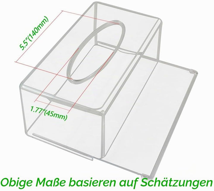 Quadratische transparente Acryl-Taschentuchbox, Box-Abdeckungen, rechteckig, Badezimmer-Gesichts-Ser